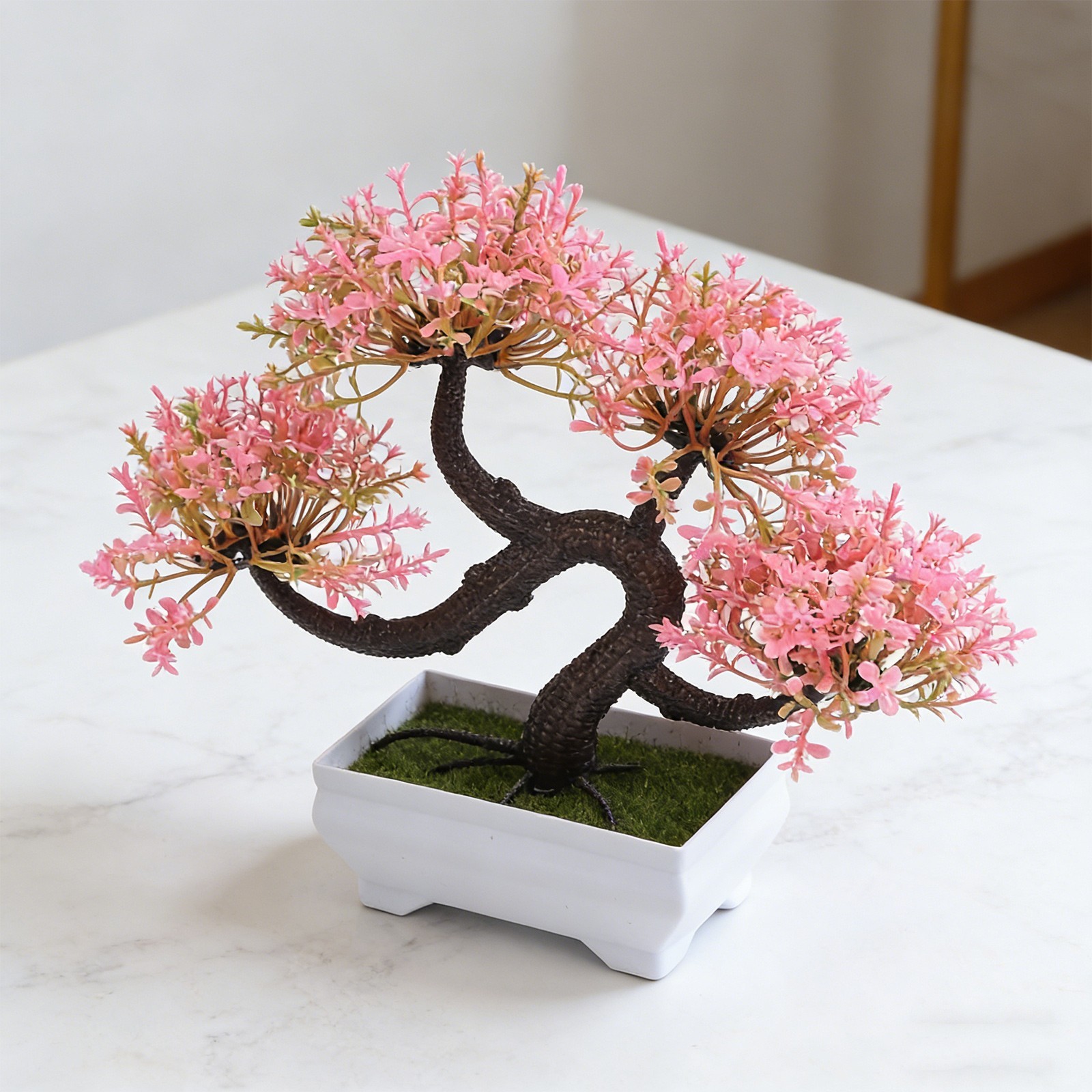 Plastic Artificial Bonsai Pine Plant for Office Living Room Decor 25x25x11cm