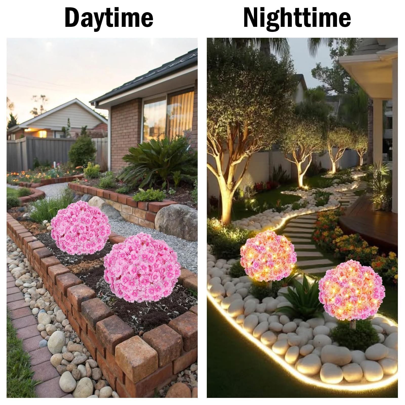 Zythrem Artificial Flowers Bushes for Outdoors Pink Artificial Boxwood Topiar…