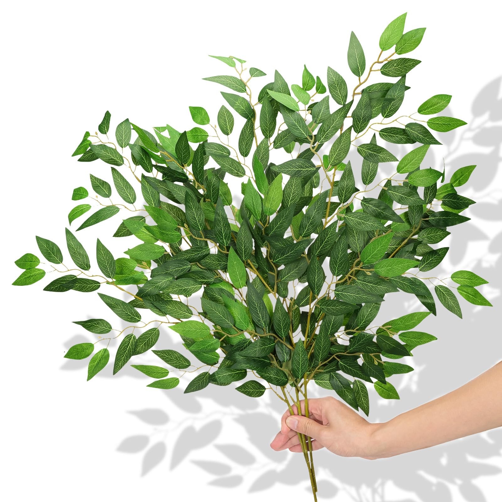 24pcs Italian Ruscus Greenery Stems, 27.6in Artificial Green Leaf Garland Vin…