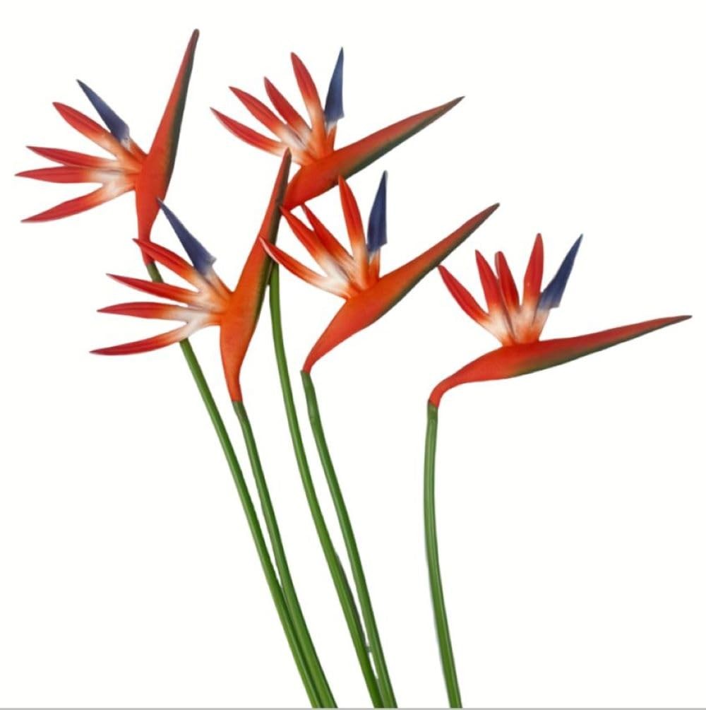 8 Pack 21-1/2 Inch Artificial Flowers Bird of Paradise, Green Plant for Home …