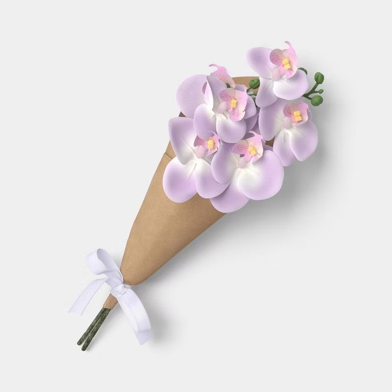 13" Wrapped Orchid Floral Bundle