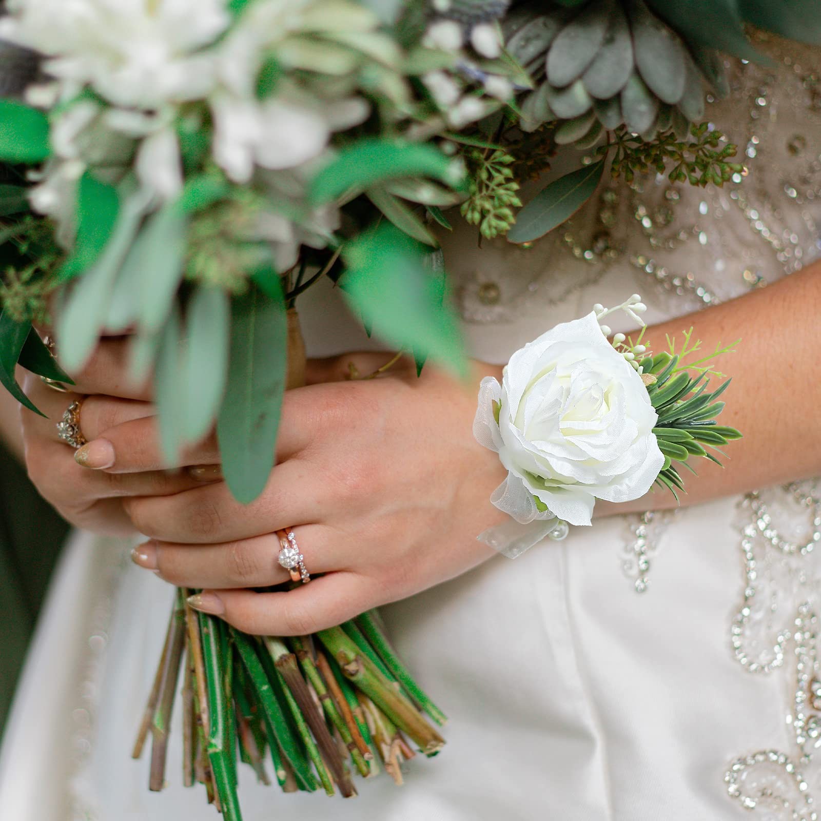 Artificial Flowers White Rose Wrist Flowers and Mens Corsage Wedding Flowers …