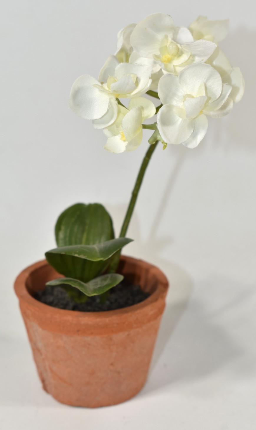 Pottery Barn Faux Flowers Potted Orchid Pot Small 9″ SAMPLE Marking on Bottom