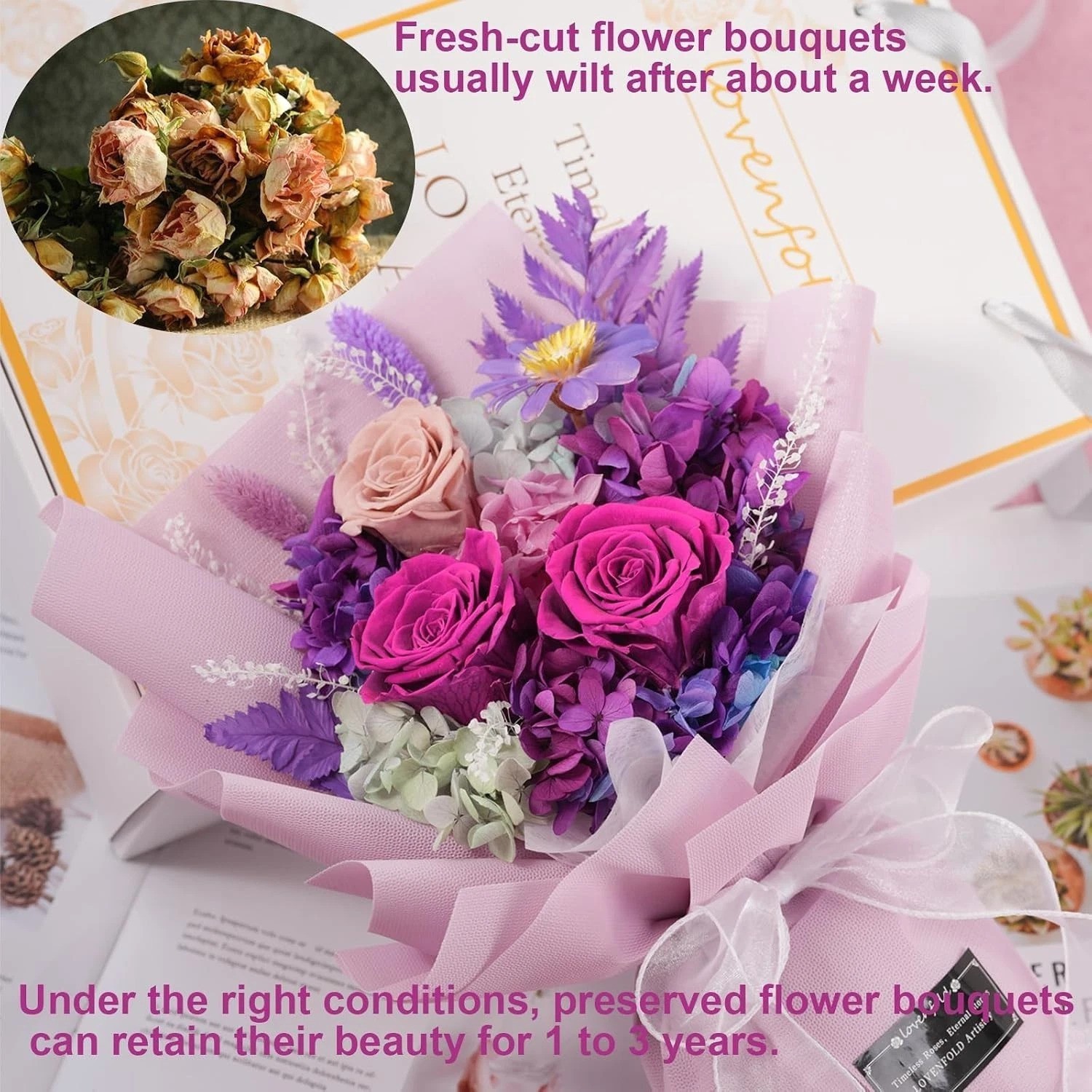 Gorgeous Purple Rose Floral Gift – A Lasting Impression for Loved Ones