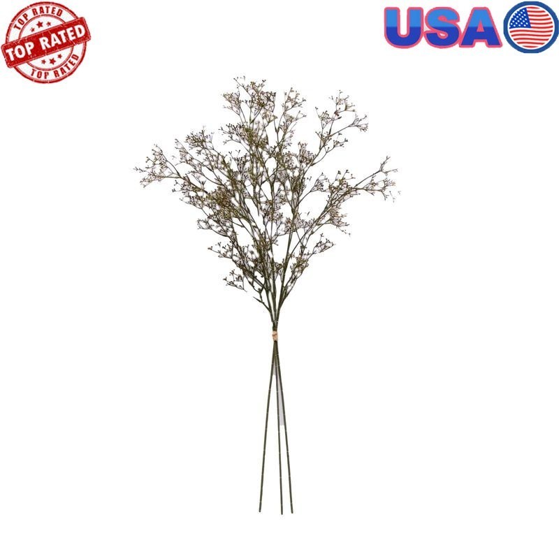 Artificial Dried Rice Stem Bundle Set of 3 Indoor Decor DIY Arrangement Natural