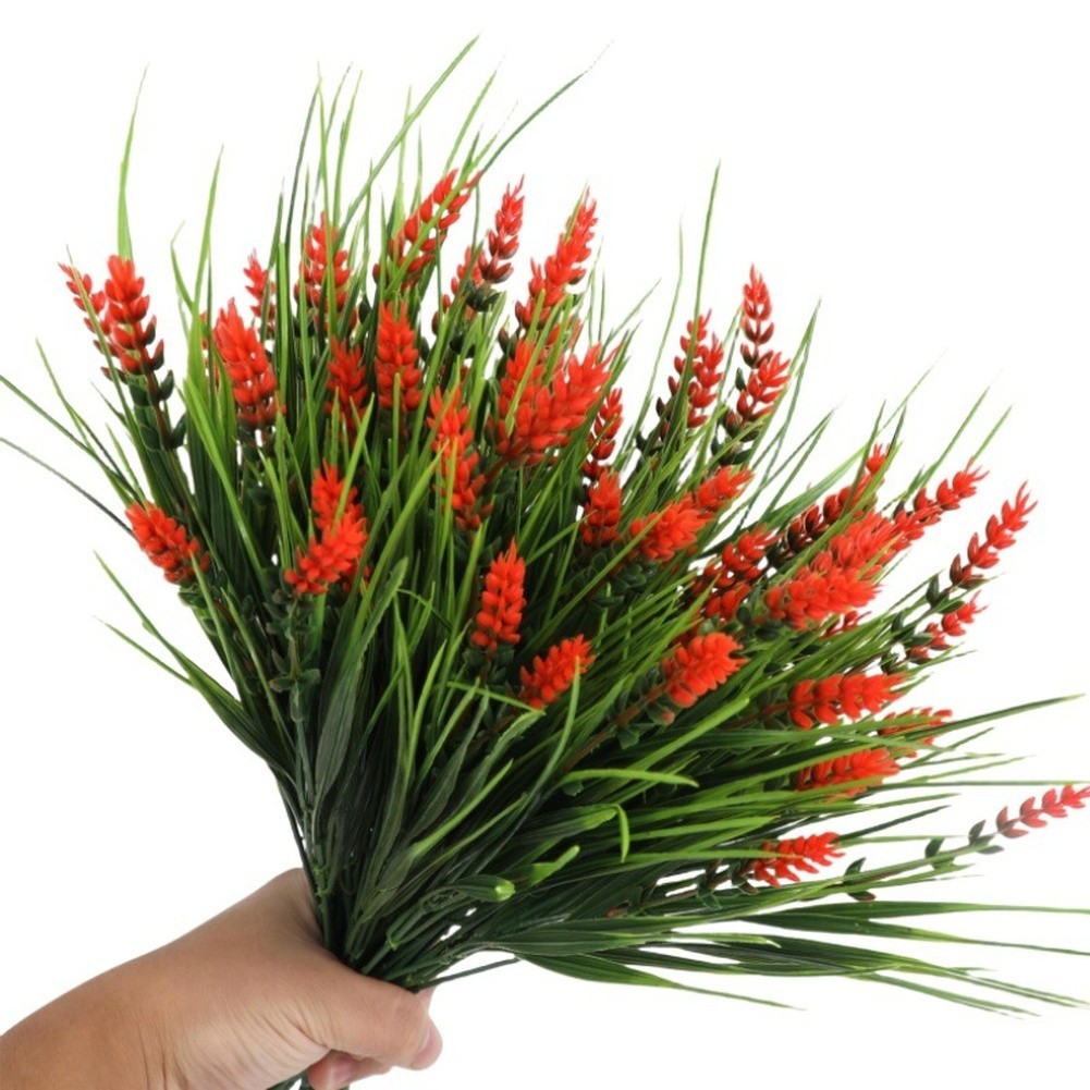 35cm Lavender Eucalyptus Fake Flower Stem for Balcony Patio Indoor Use