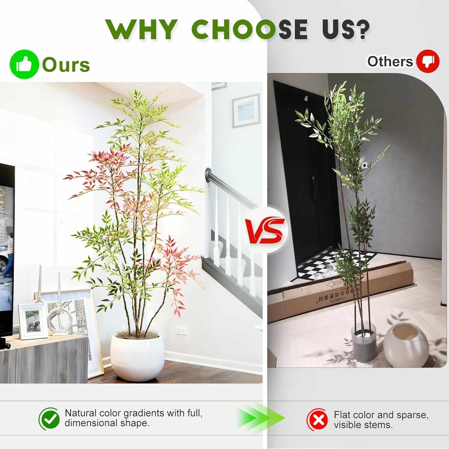 Realistic Tall Fake Bamboo Tree for Home & Office Decor – Indoor/Outdoor