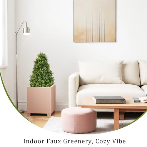 30″ Artificial Boxwood Faux Plants Outdoor, UV 30in Boxwood Light Green