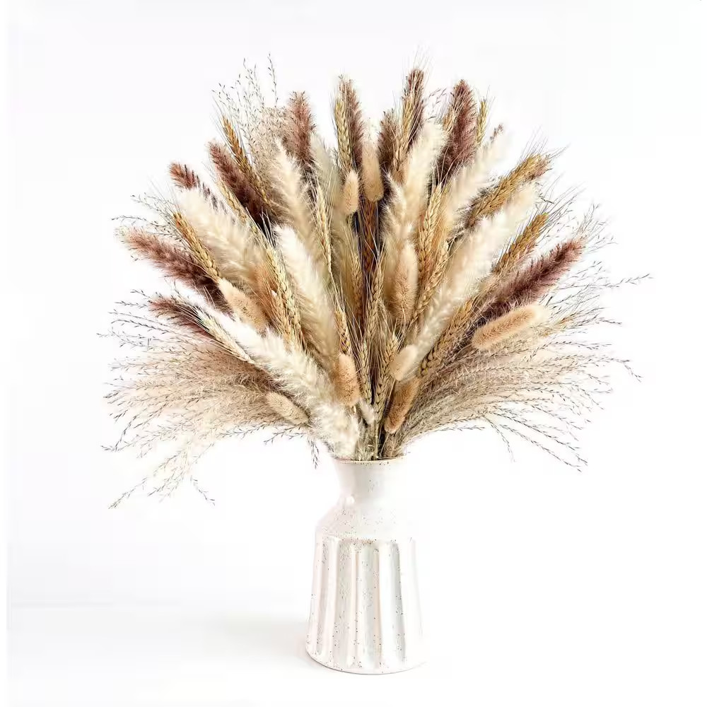 2.7 In. Natural Dried Wheat Pampas Grass Artificial Plant Beige Fall Floral Arra