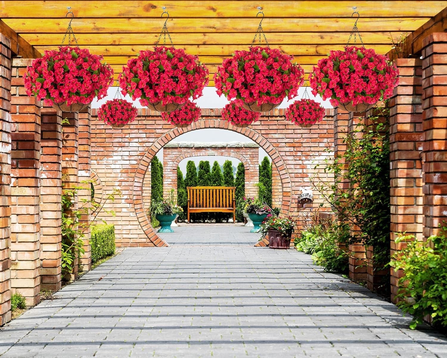 Self-Assembled Artificial Flower Basket – Perfect for Patio and Garden Decor