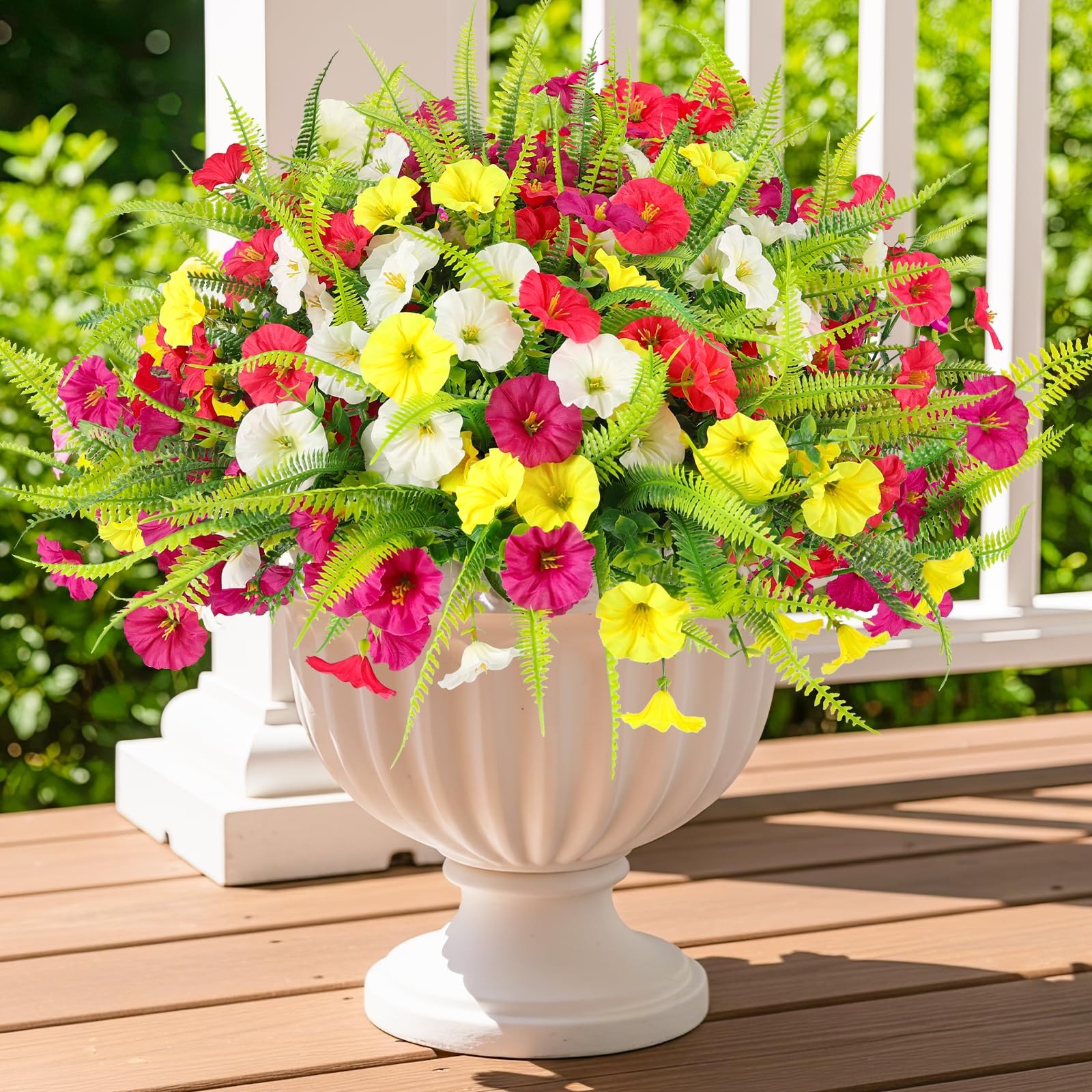 Artificial Flowers for Outdoors 12 Bundles Artificial Petunias Fake Flowers U…