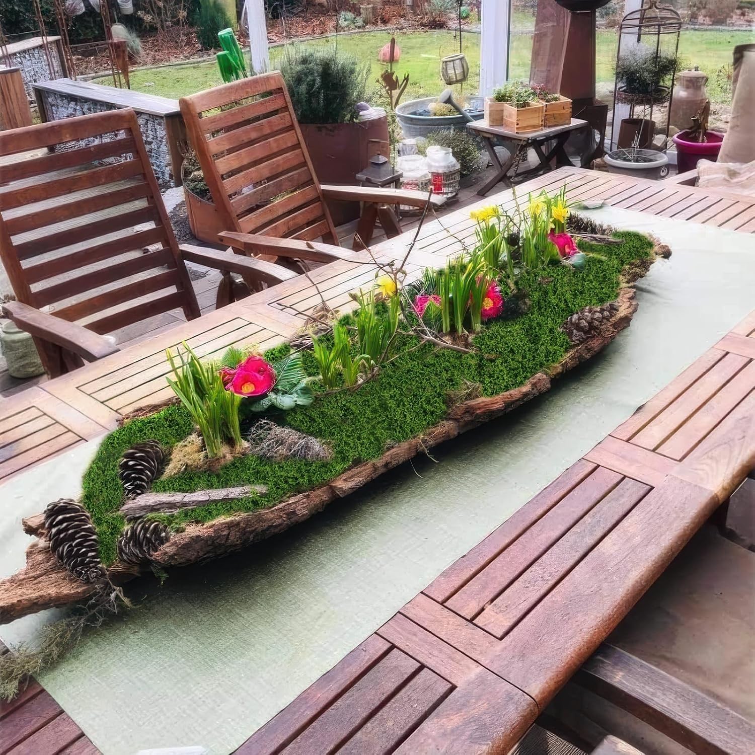 Fake Moss Mat 39″ x 39″ Faux Moss Blanket for Indoor Plants Dark Green Mossy