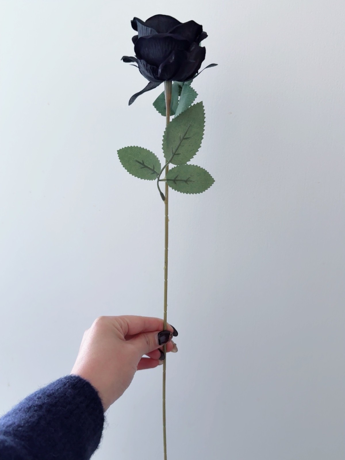 1x Artificial Black Rose Flower Halloween Gothic Accessory DIY Vase Decoration