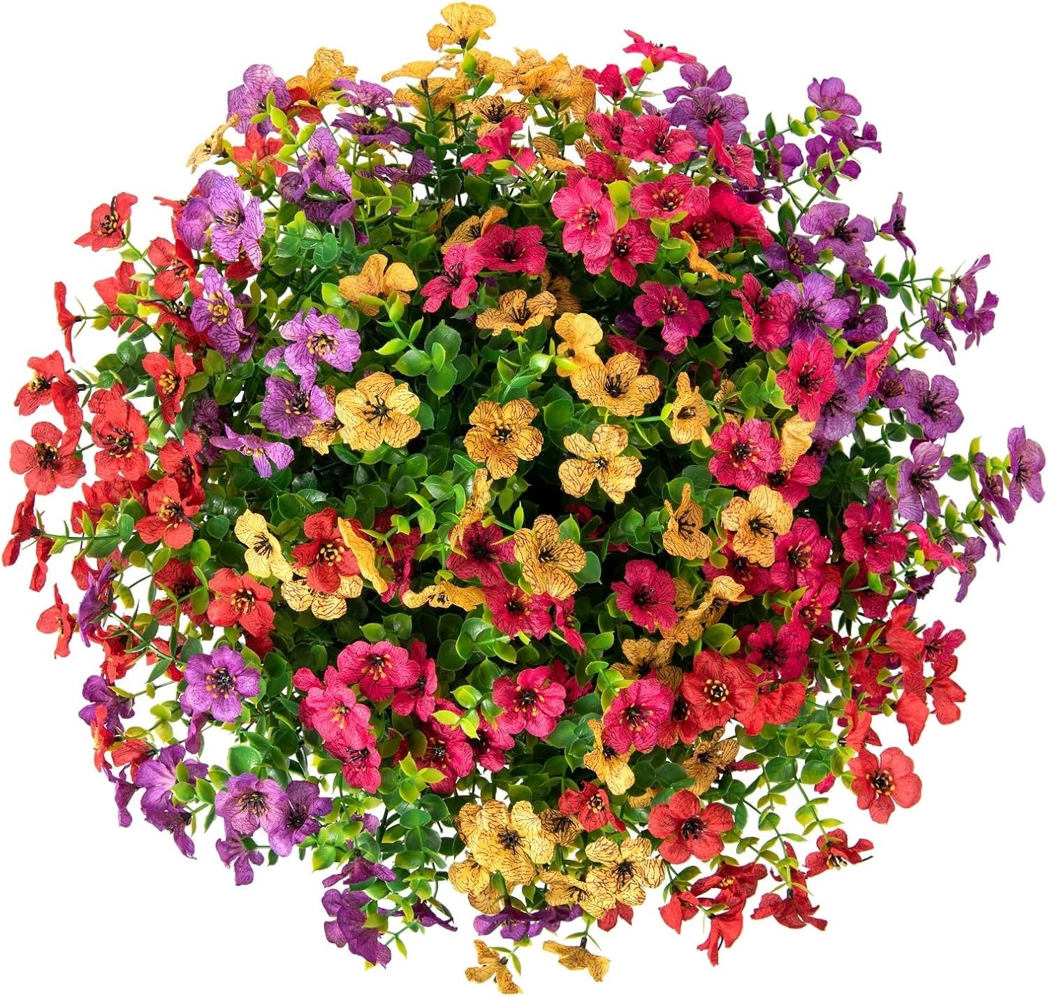 Artificial Faux Hanging Plants Flowers Basket for Summer Outdoor Outside Deco…