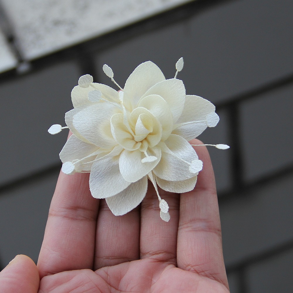 6cm Fabric 3D Chiffon Flower DIY Chiffon Artificial Flower Burnt Edge Handmade