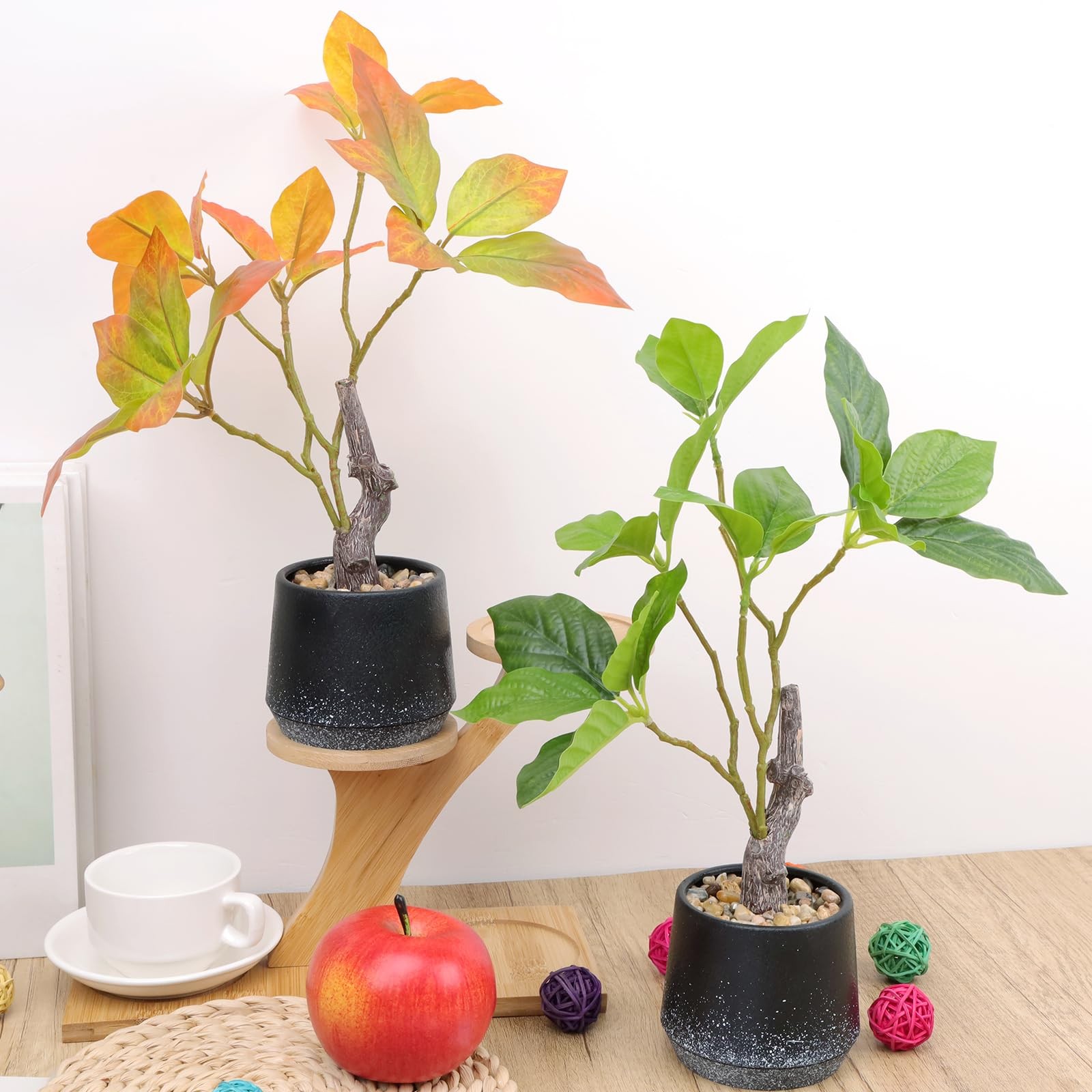 Gresorth 2 Pack 11.8 Inch Artificial Bonsai Potted Plants Fake Plants with Pe…