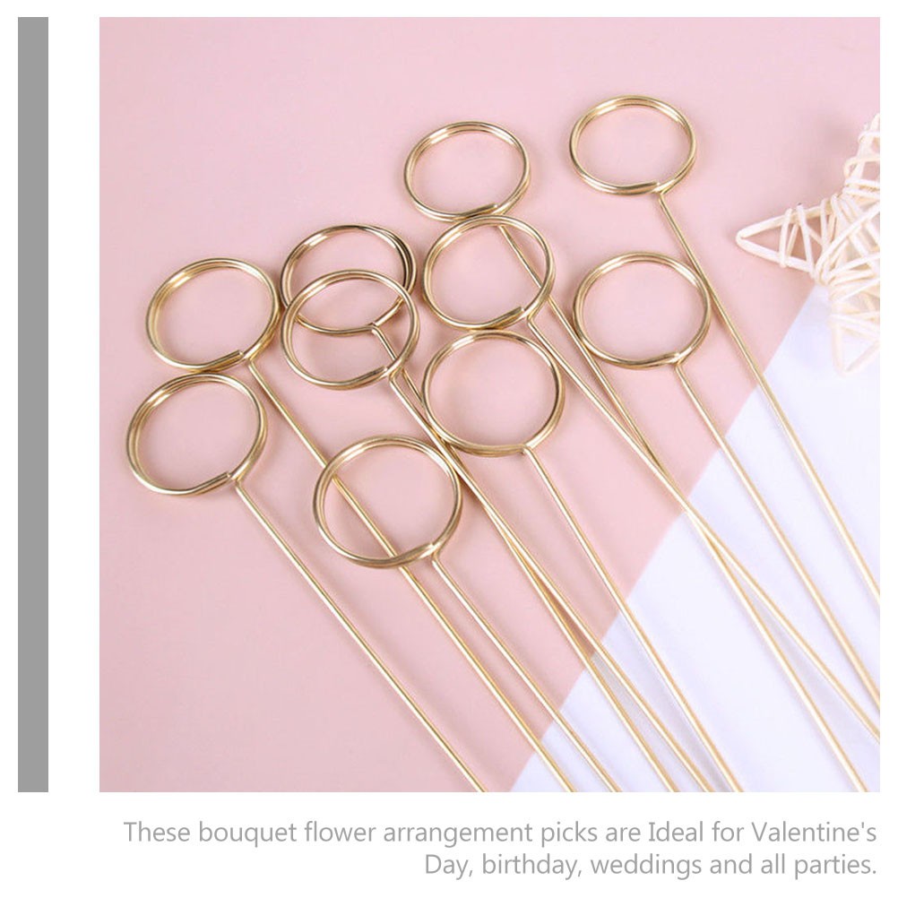 10 Pcs Metal Flower Card Holder Picks Bouquet Clips for Floral Arrangements