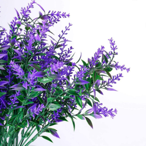 Artificial Flower Fake Plants UV Resistant Bundles for Outdoor Garden Yard Decor