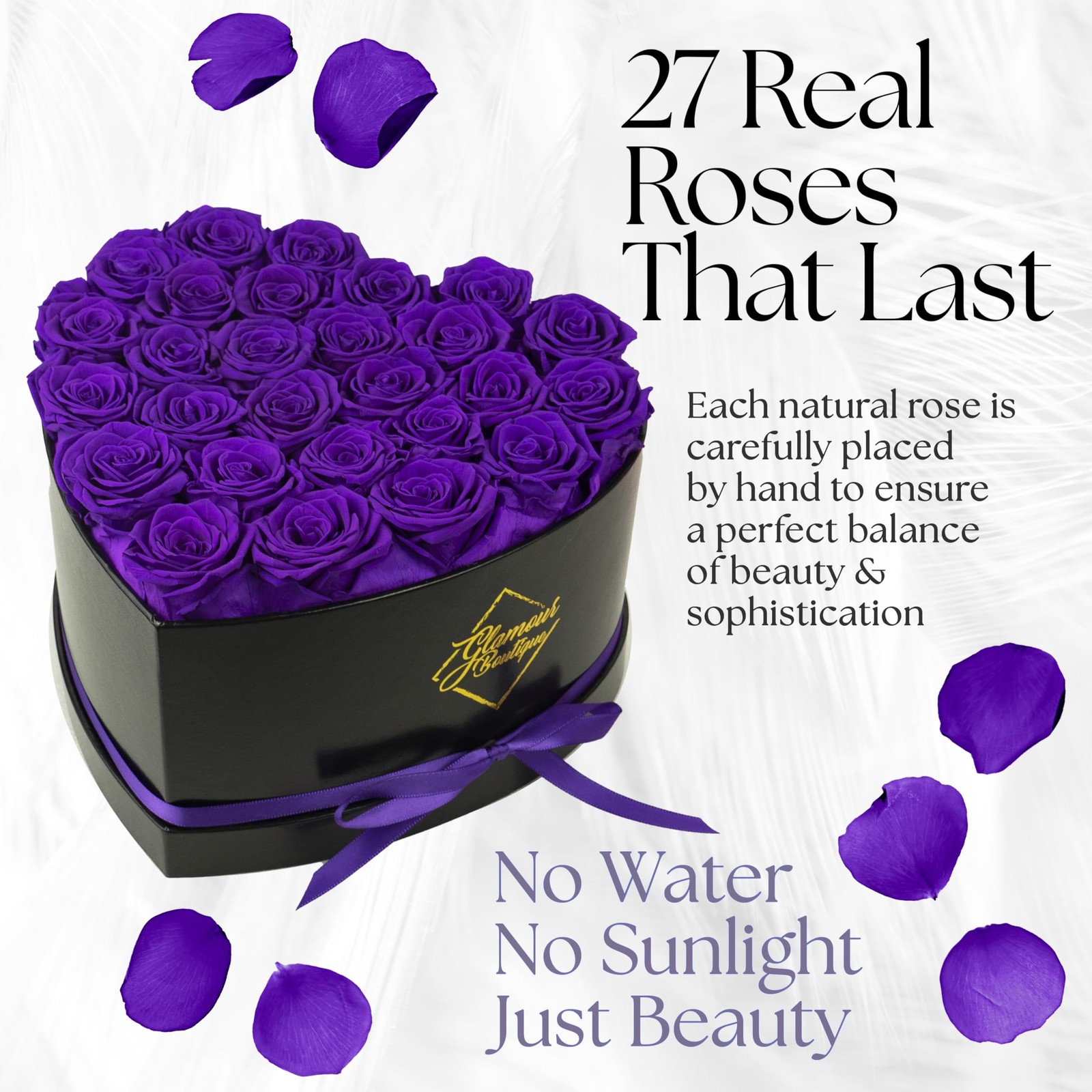 27 Flower Forever Heart Shape Box, Mothers Day Gift For Mom, Eternal Preserve…