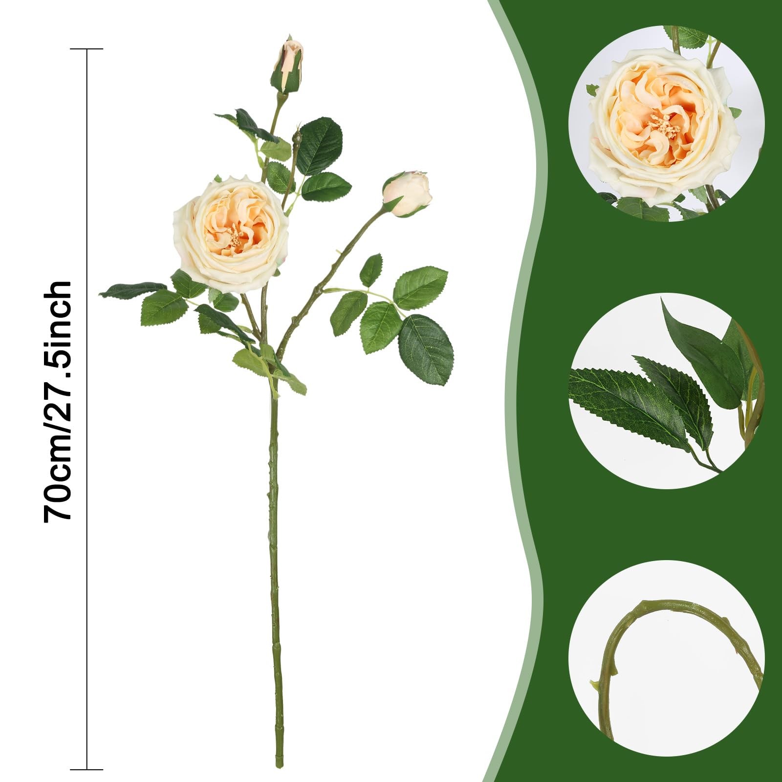 Real Touch Austin Roses Peonies Artificial Flowers 4 Bouquets Latex Fake Peon…