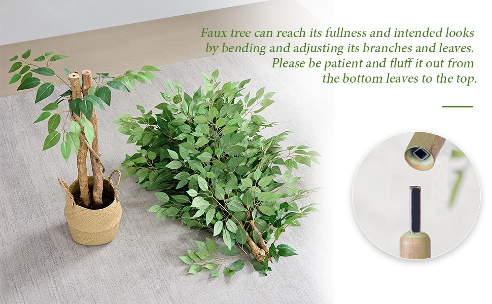 Artificial Ficus Tree with Sturdy Nursery Pot, 5FT Faux Silk Plant for Indoor