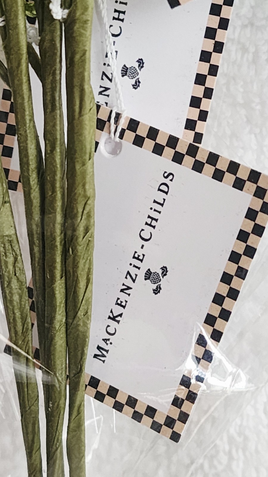 Mackenzie Child White Daisy Beaded Flower Stems Set of 4 18″ NEW!!