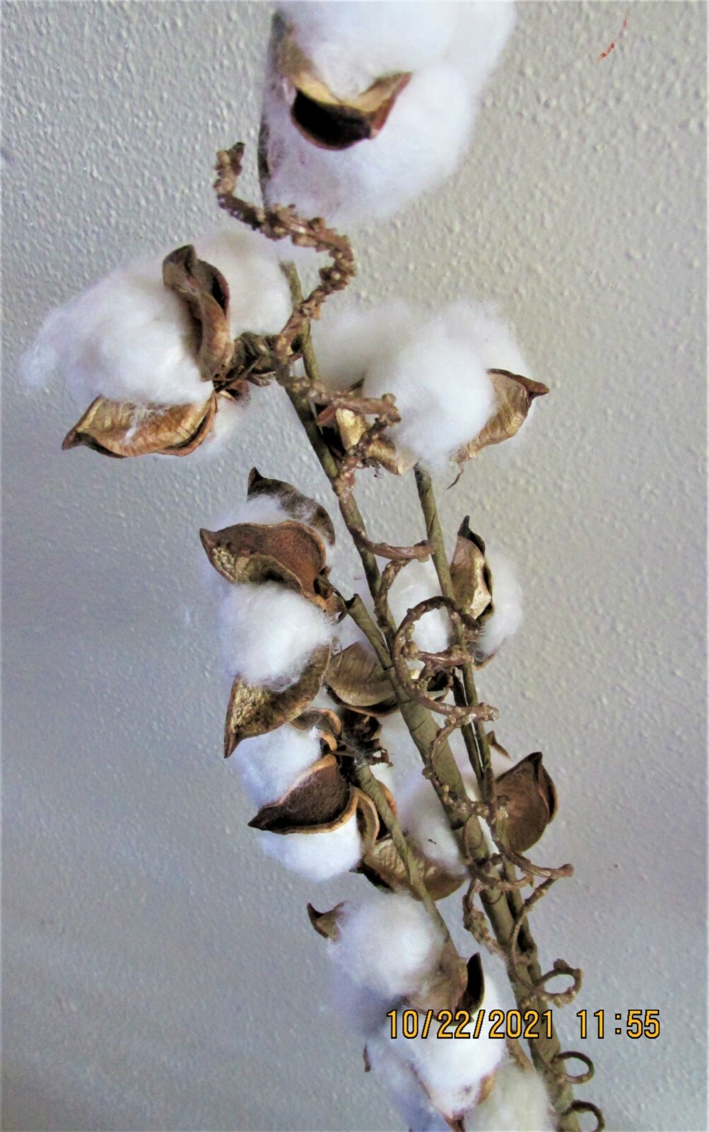 Artificial Cotton Balls Branches Farmhouse Country Décor