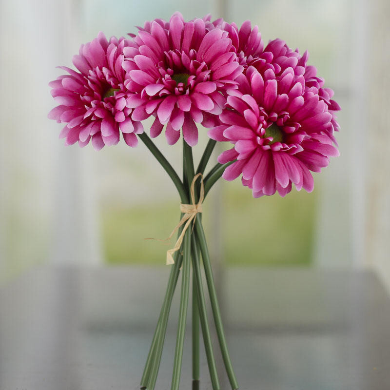 Set of 2 Fuchsia Artificial Gerbera Daisy 10-1/2″ Bundles