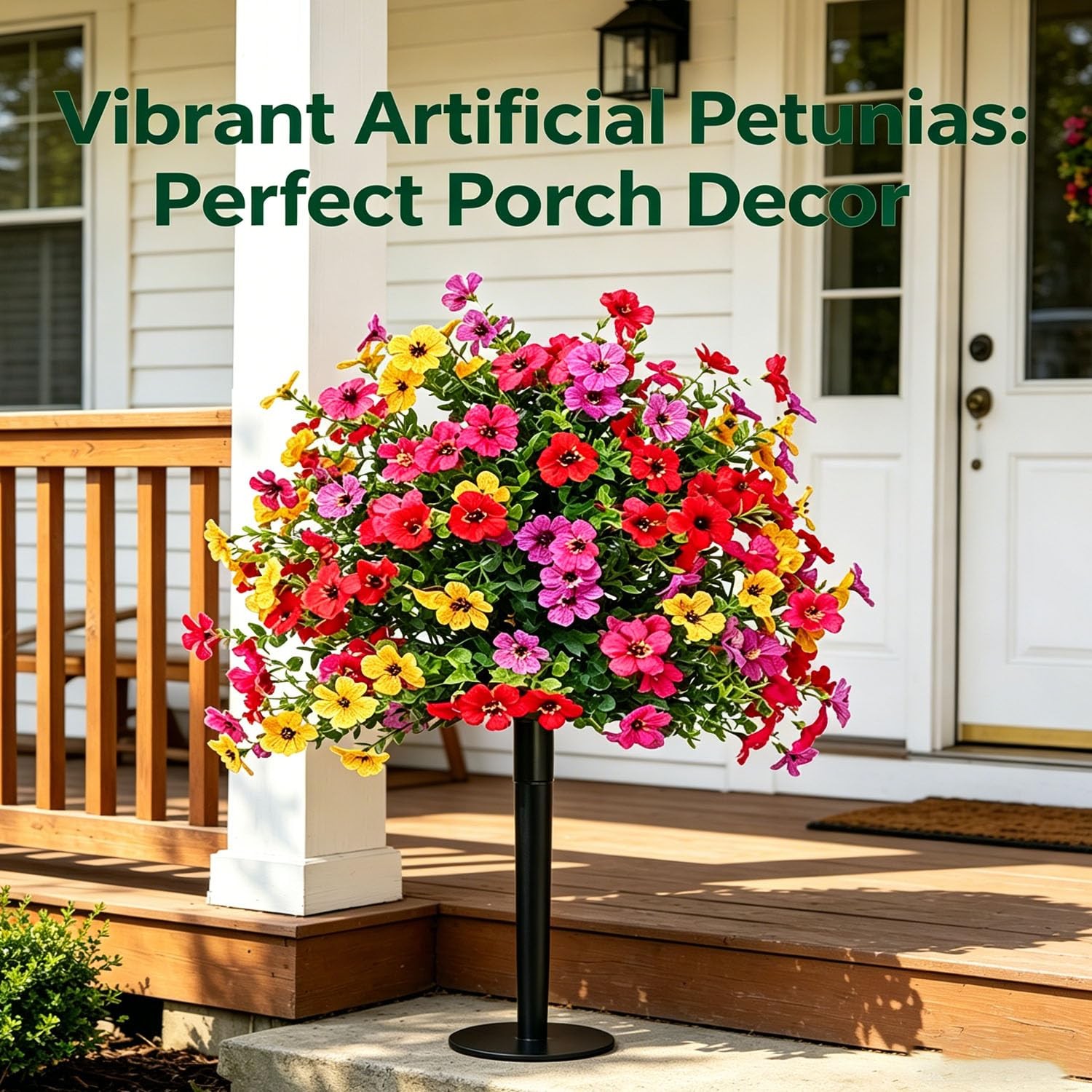 Artificial Outdoor Flowers with Stake, Artificial Petunias with Ground Stake,…