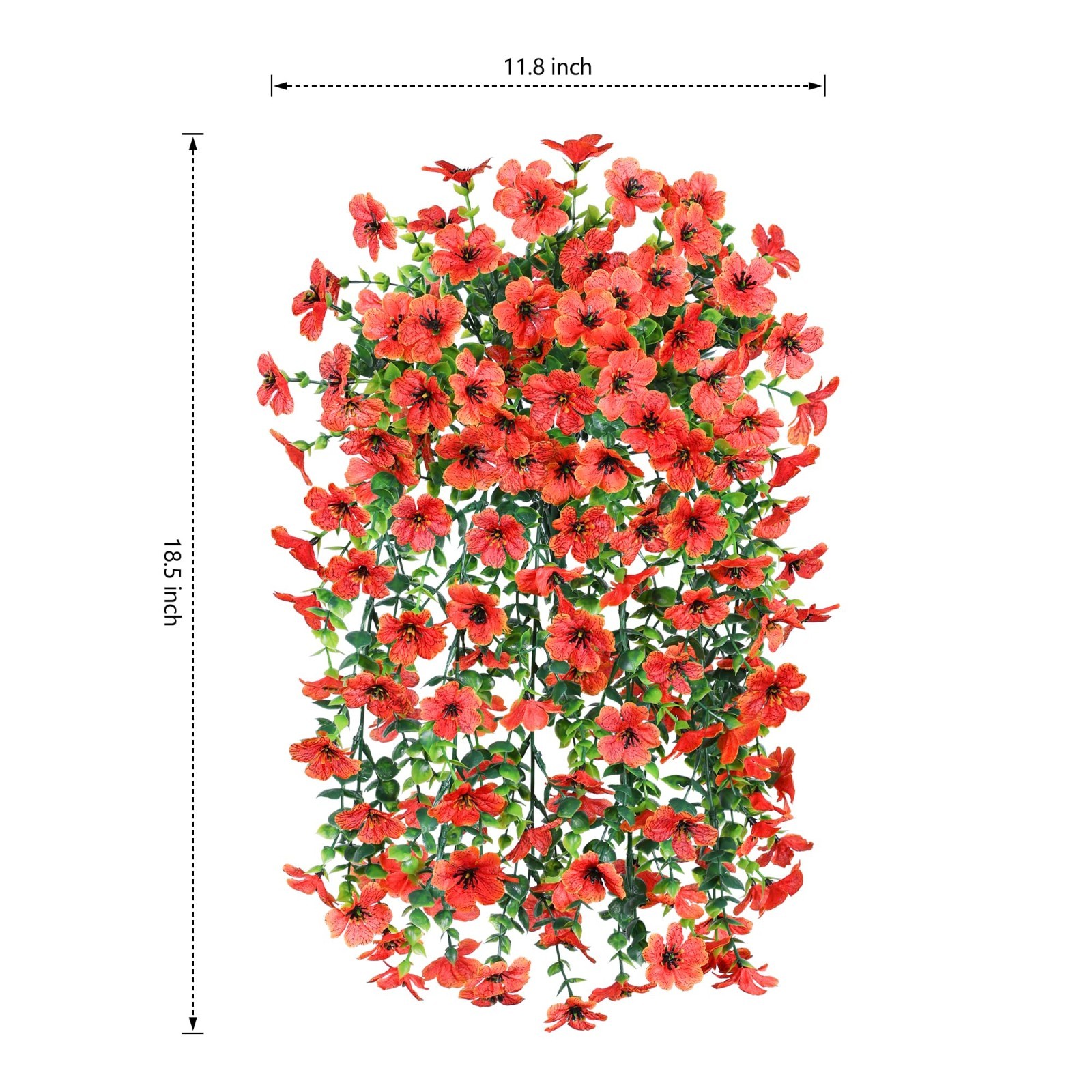Fall Artificial Mums & Eucalyptus Hanging Decor – 2Pcs Orange Daisy Silk Flowers