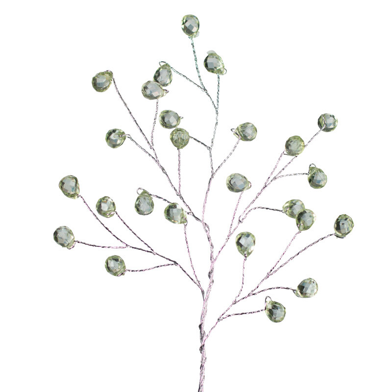 Set of 6 Green Acrylic Gem 8″ Accent Sprays for Corsages and Accenting