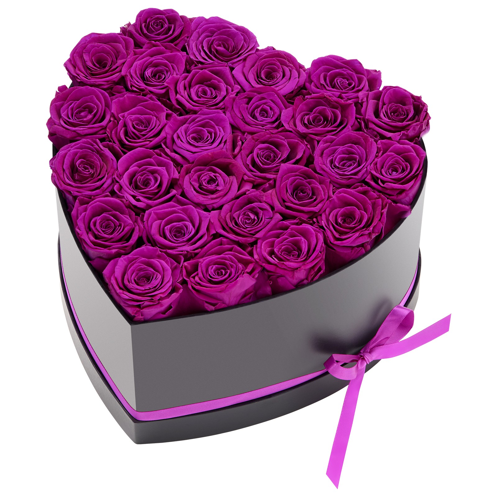 Uimoso 27 Preserved Roses in Heart-Shaped Box – Eternal Purple Flower Bouquet
