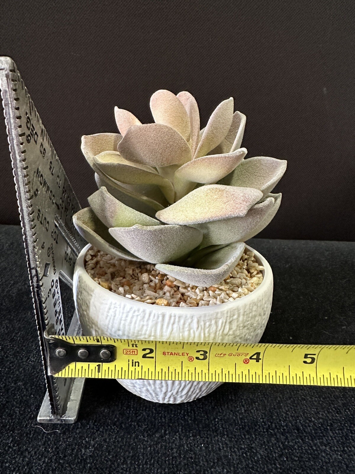 Artificial Succulent Plants in White Ceramic Pot Very Nice Condition
