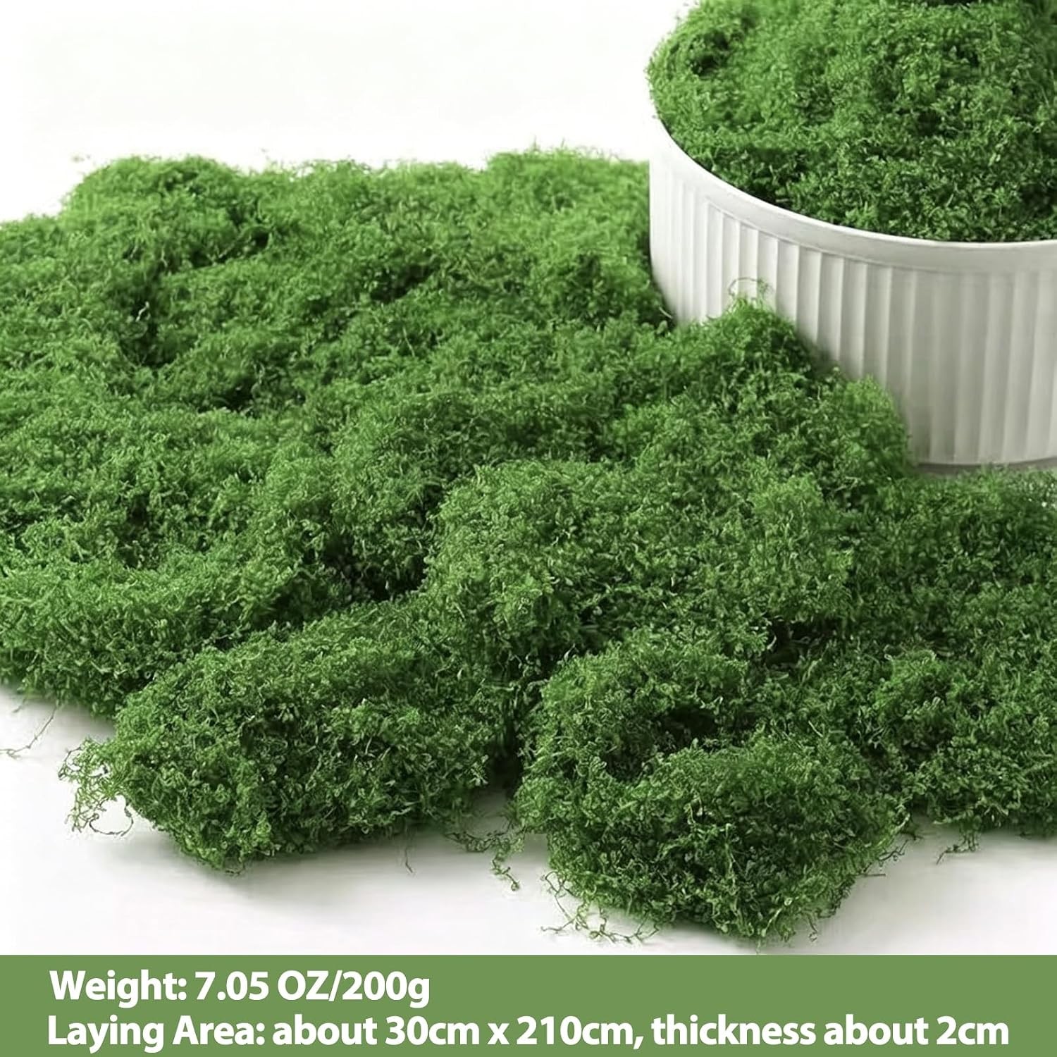 Artificial Green Moss Mat 200g Faux Moss for Terrariums Bonsai Fairy Garden