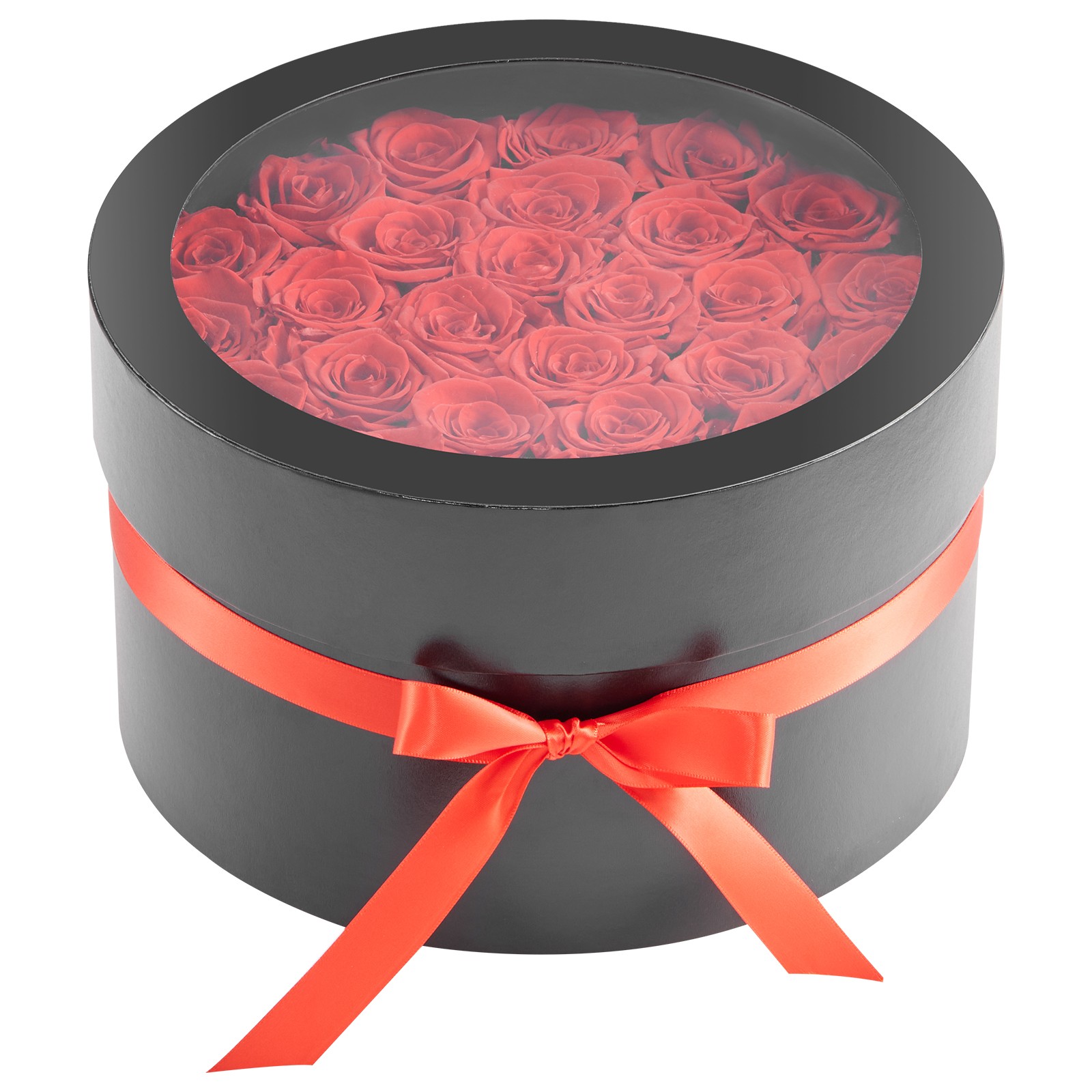 Uimoso 27 Preserved Roses in Round Box – Long-Lasting Red Floral Arrangement