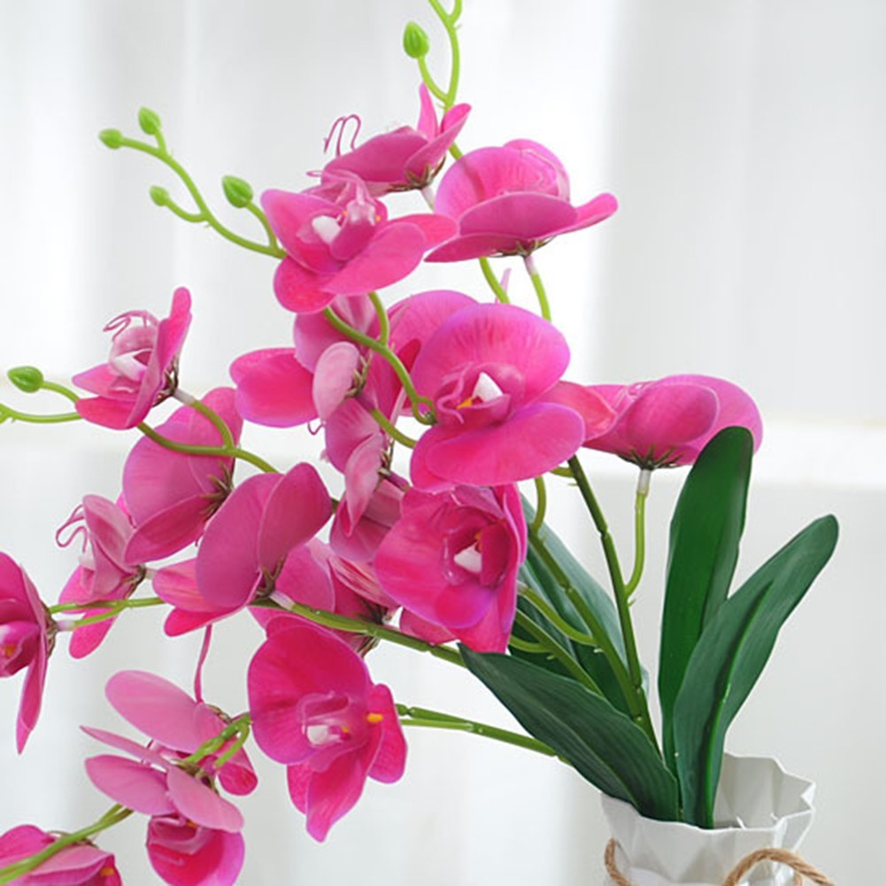 2pcs Artificial Phalaenopsis Orchid Flowers for Living Room and Office Decor