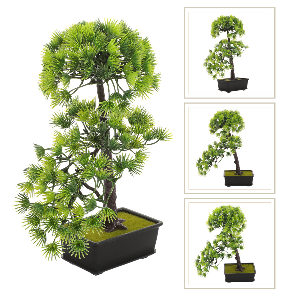 Artificial Pine Tree Ornament Plant Potted Bonsai Decoration Lifelike Potted