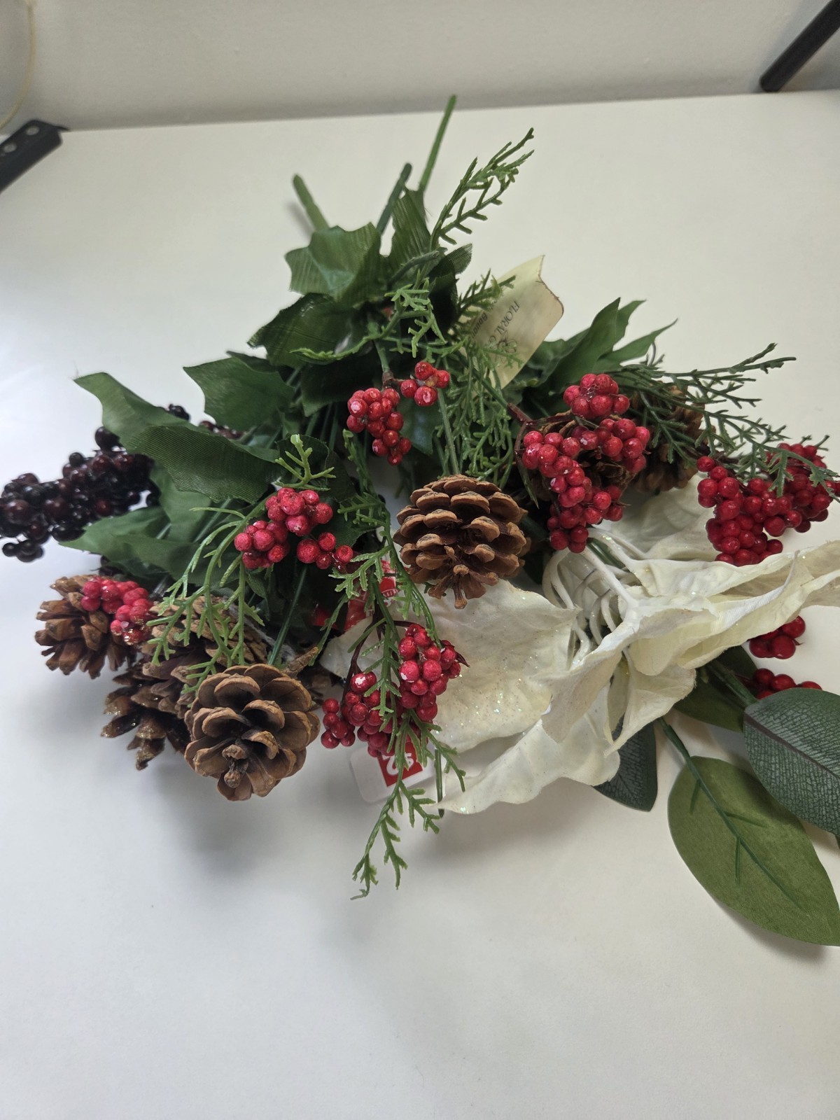 Artificial Floral Arrangement Lot / 45 pcs All Season Foliage and Flowers