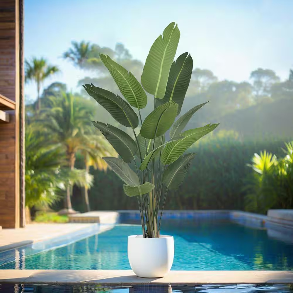 70 In. Artificial Black Birds of Paradise Plant Indoor/Outdoor Green Lifelike Fa