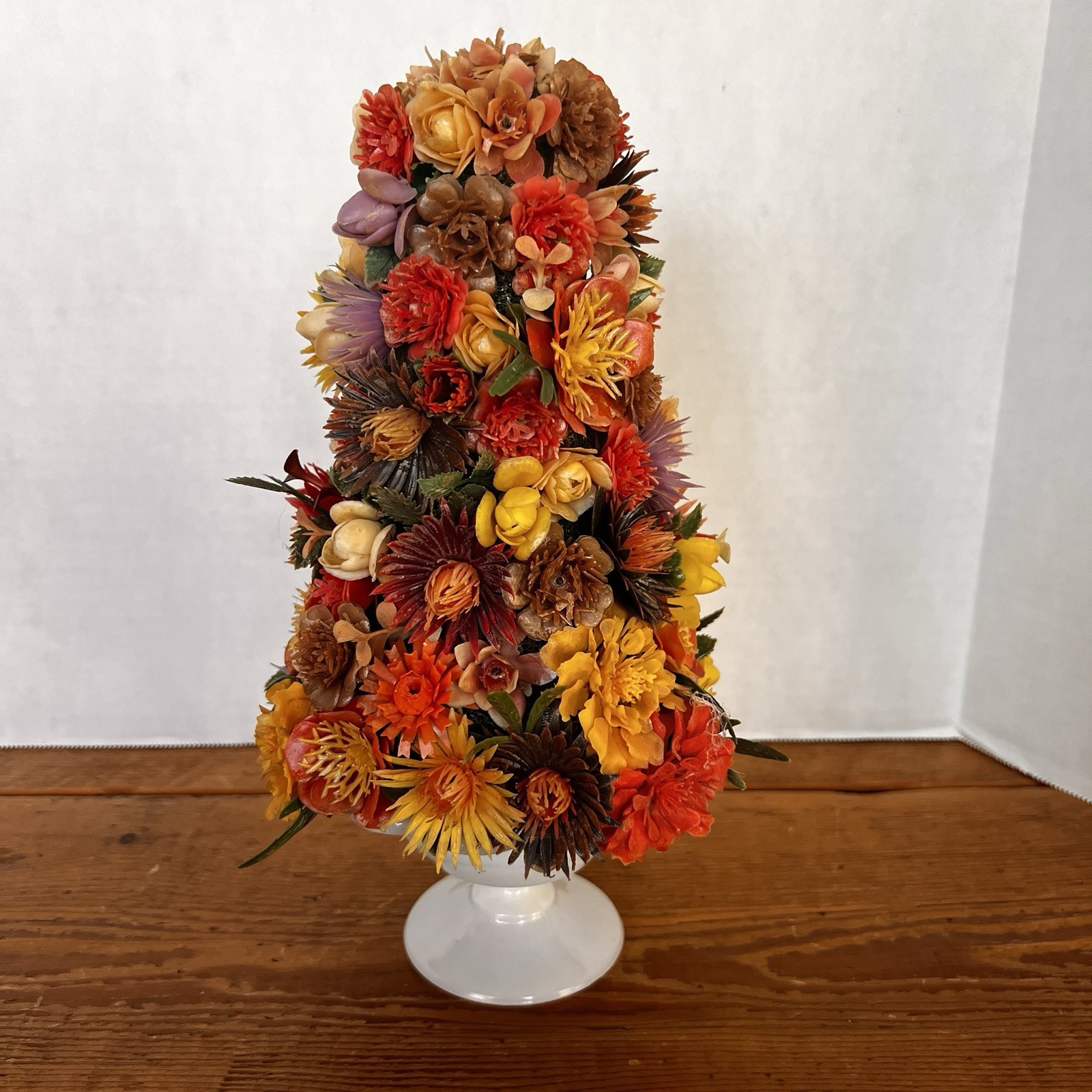 11″ Tall TOPIARY PLASTIC Floral Arrangement Table Decor MCM