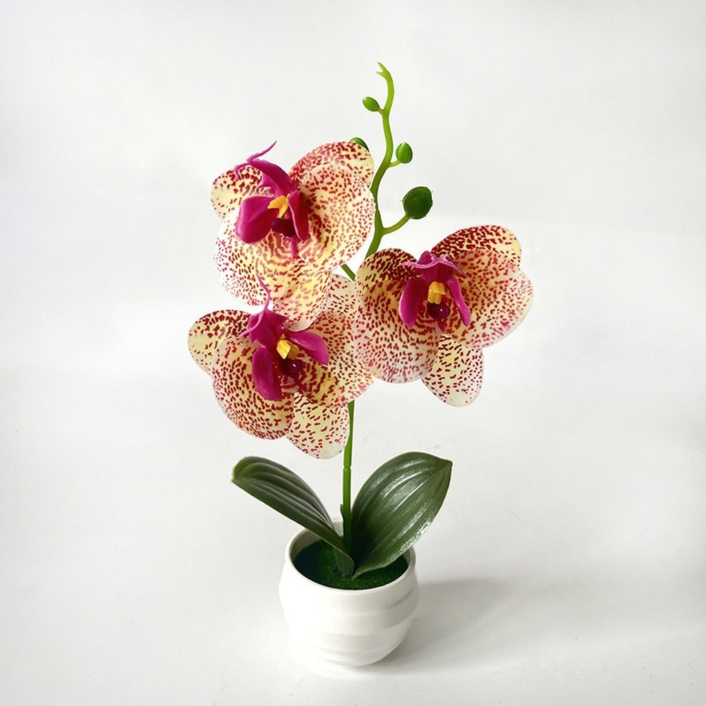 for Nordic Decor Fake Phalaenopsis Orchid in Pot 24cm Height Soft Silicone