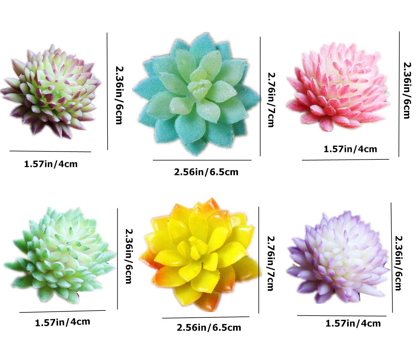 11PCS Assorted Multicolor Artificial Succulent Plants Textured Cactus Aloe Su…