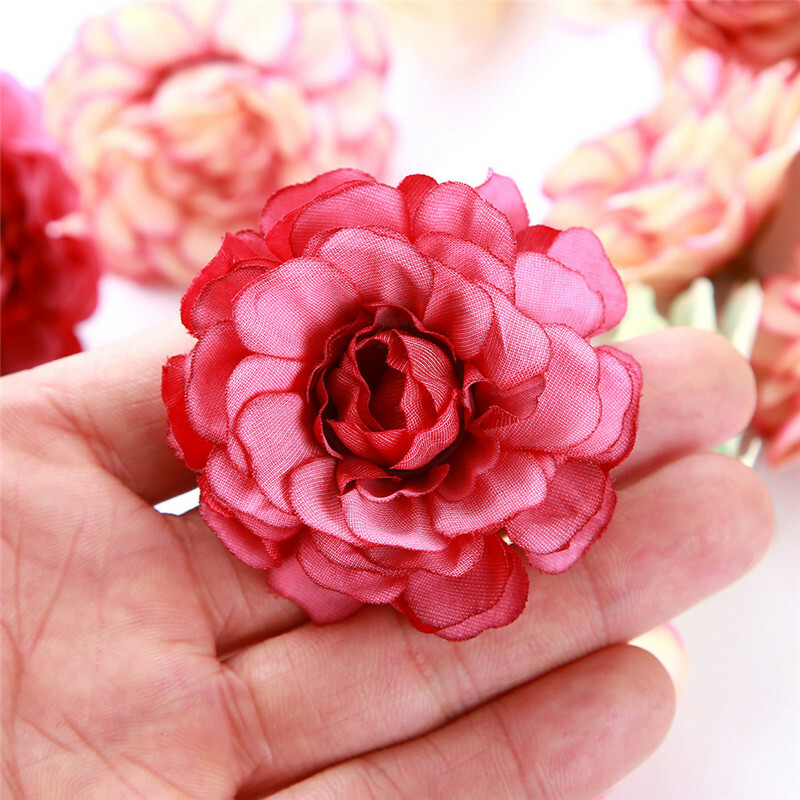 Rose Heads Bulk 10Pcs Party Artificial Wedding Flower Silk Decor Craft