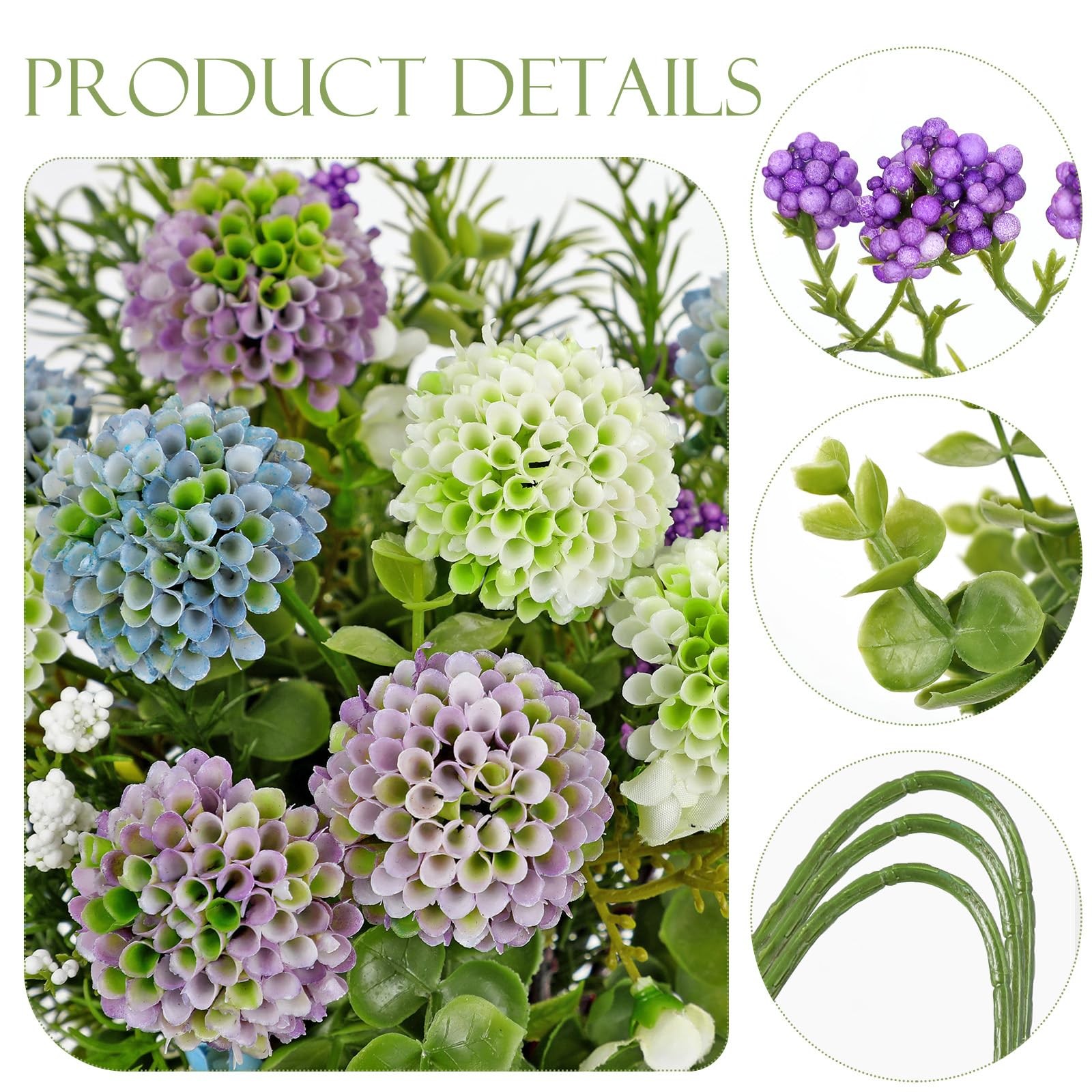 UV Resistant Artificial Flowers for Outdoors & Indoors 3 Bouquets, 12.9″ UV F…