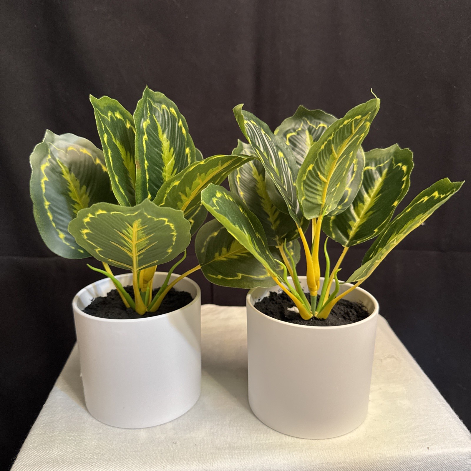LOT OF 2🌱 Target Potted Faux Artificial Plant White Pot Beautiful Plant New