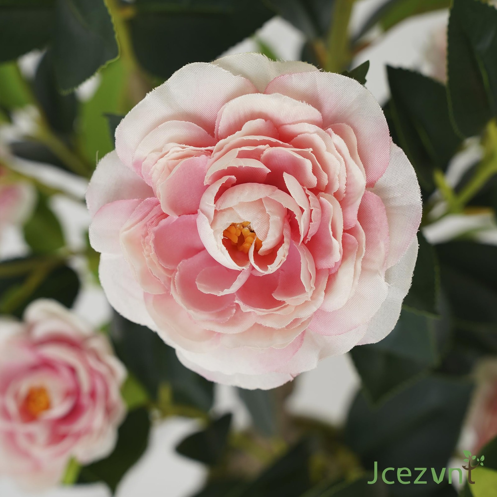 2 Pack Artificial Camellia Tree with White Pot, 38″ Faux Potted Plants for In…