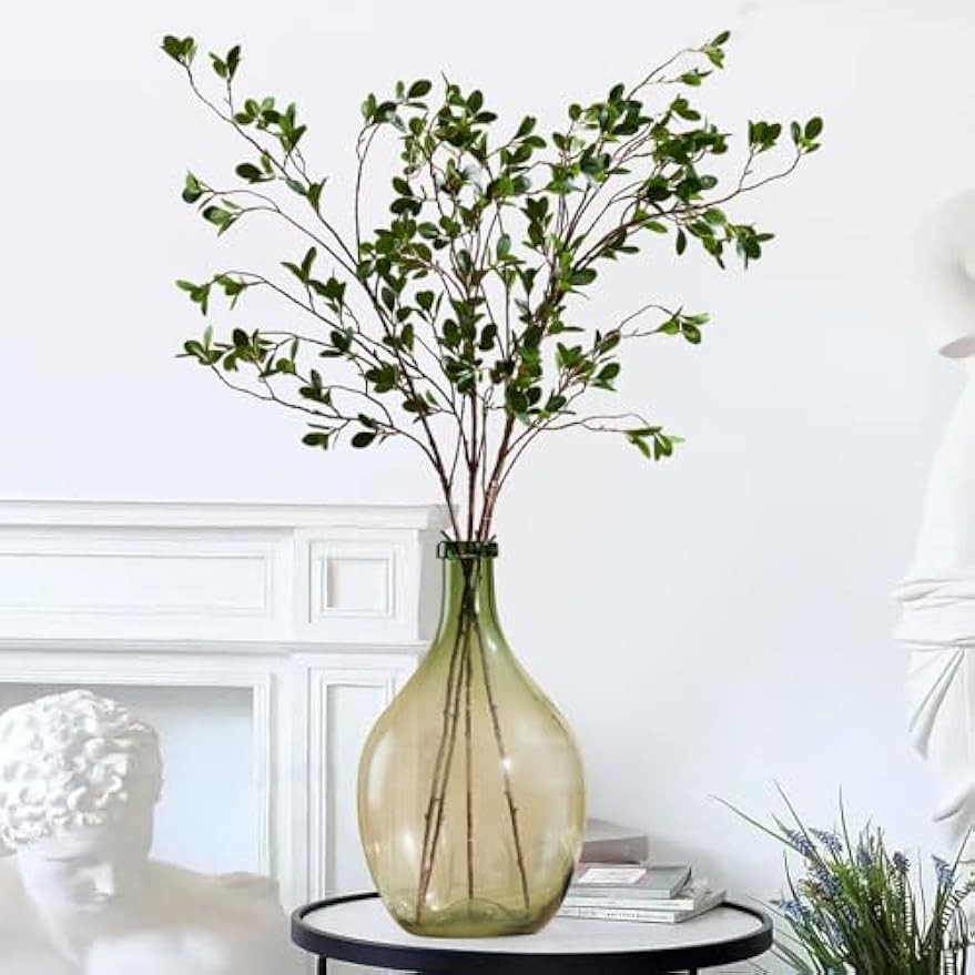 4Pcs Realistic Artificial Greenery Stems – 43″ Faux Branches for Vase