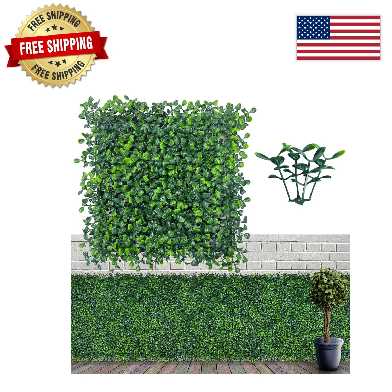 10×10 Artificial Grass Décor Panels – 12 Pcs for Outdoor Privacy Screens