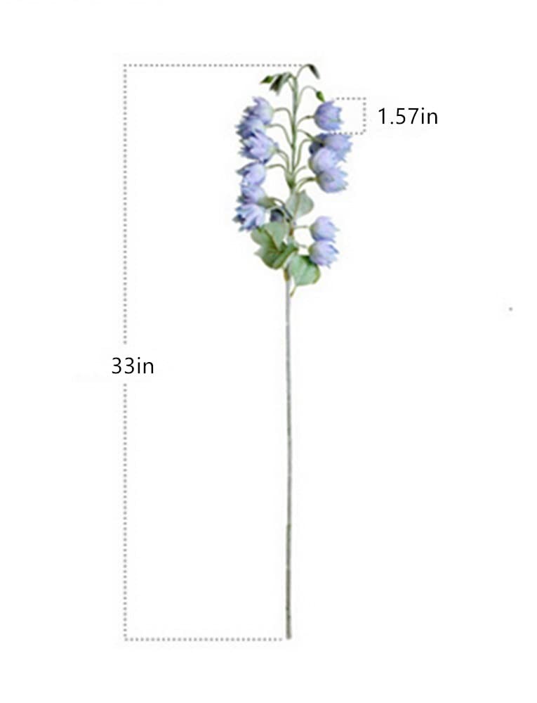 3Pcs Artificial Bluebell Silk Flower Outdoors Fake Plants Faux Plastic Flower…
