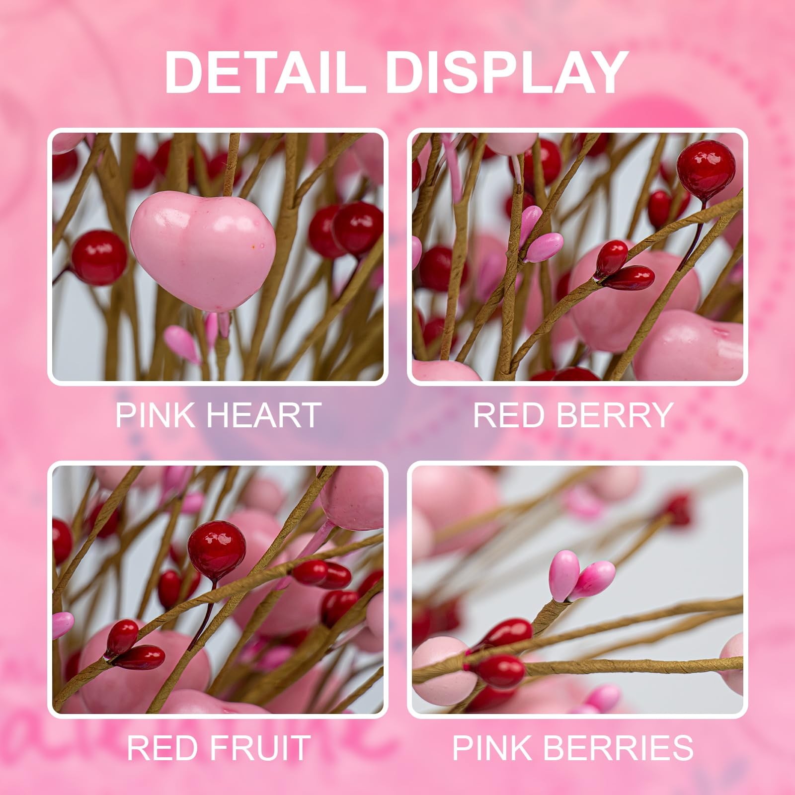 Valentine’s Day Gifts Valentines Day Decorations 24 Pack Pink Heart Shaped Pi…